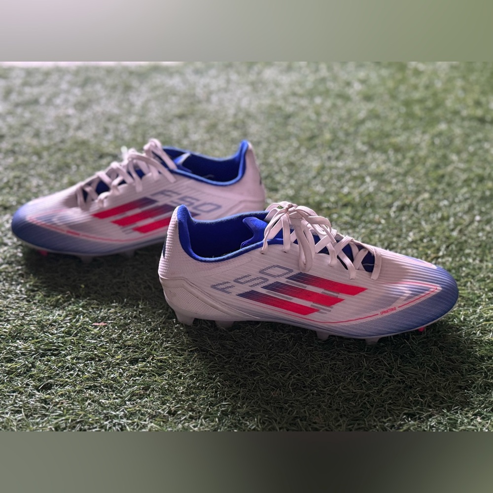 Adidas White and Red Soccer Cleats
